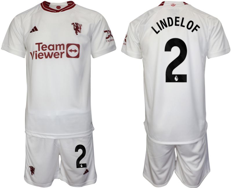 Men 2023-2024 Club Manchester United away white #2 Soccer Jersey->manchester united jersey->Soccer Club Jersey